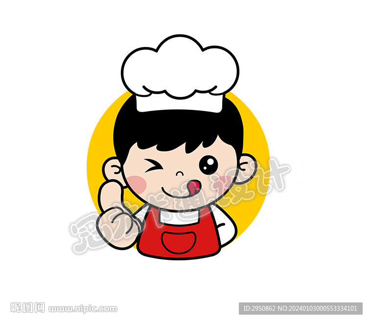卡通厨师男孩简化头像版