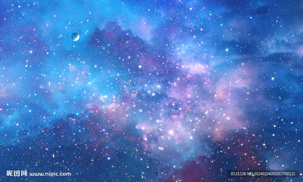 藍(lán)色星空星云背景圖
