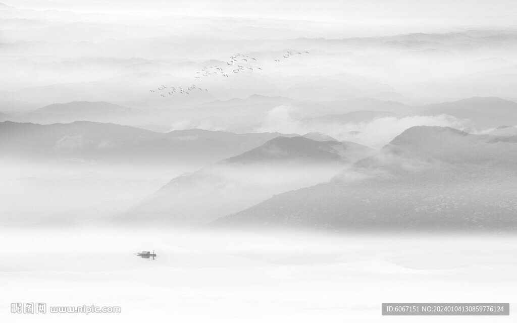 水墨山