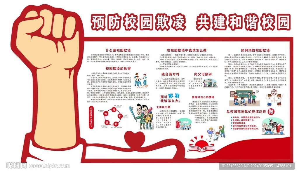 校園防欺凌知識教育文化墻