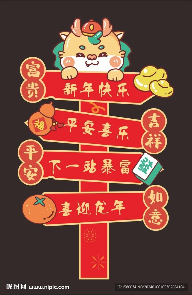 新年指引牌 迎賓牌  