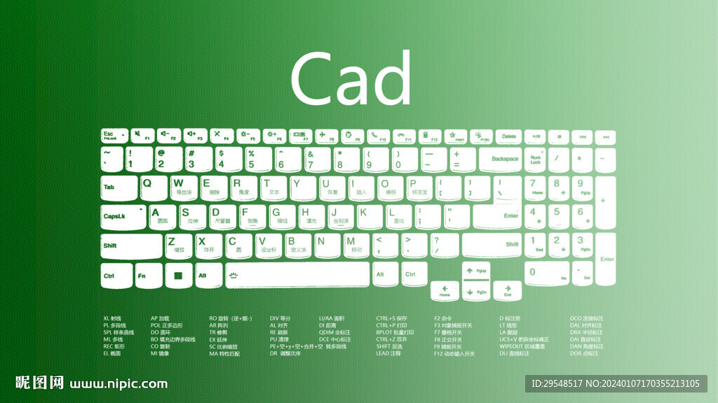 CAD快捷鍵高檔護(hù)眼桌面壁紙