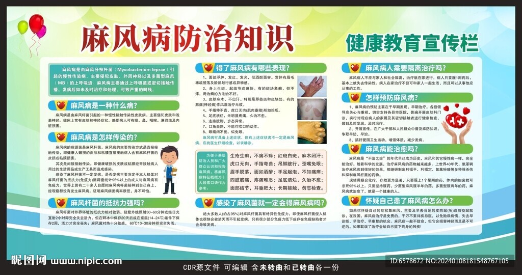 麻風(fēng)病防治知識健康教育宣傳欄