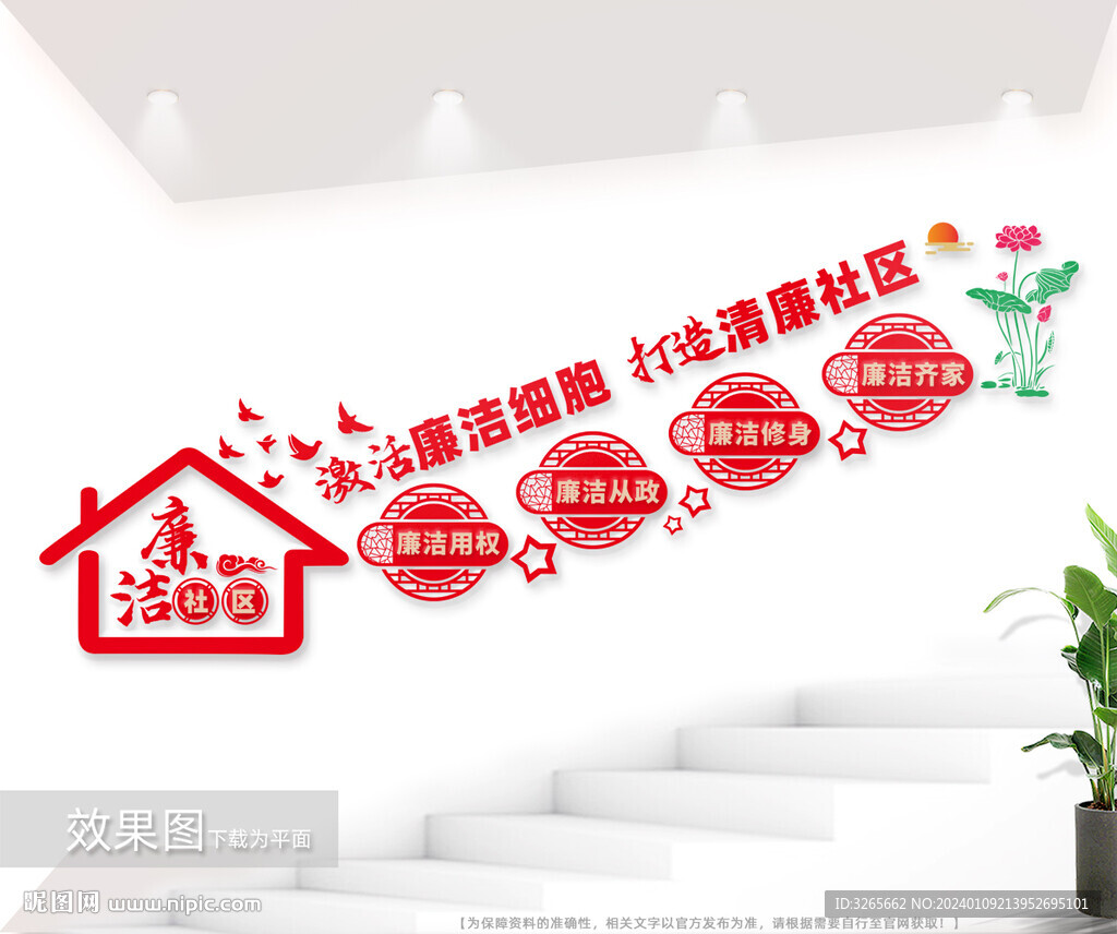 清廉社區(qū)樓梯間文化墻圖片