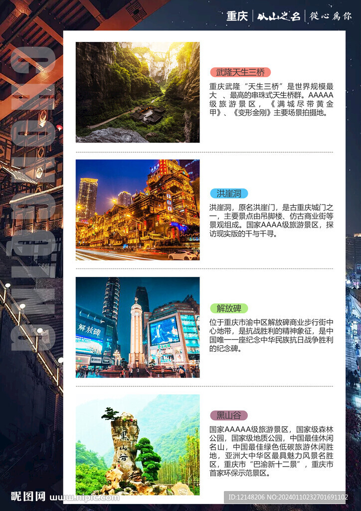 重庆旅游景点宣传海报展板图片