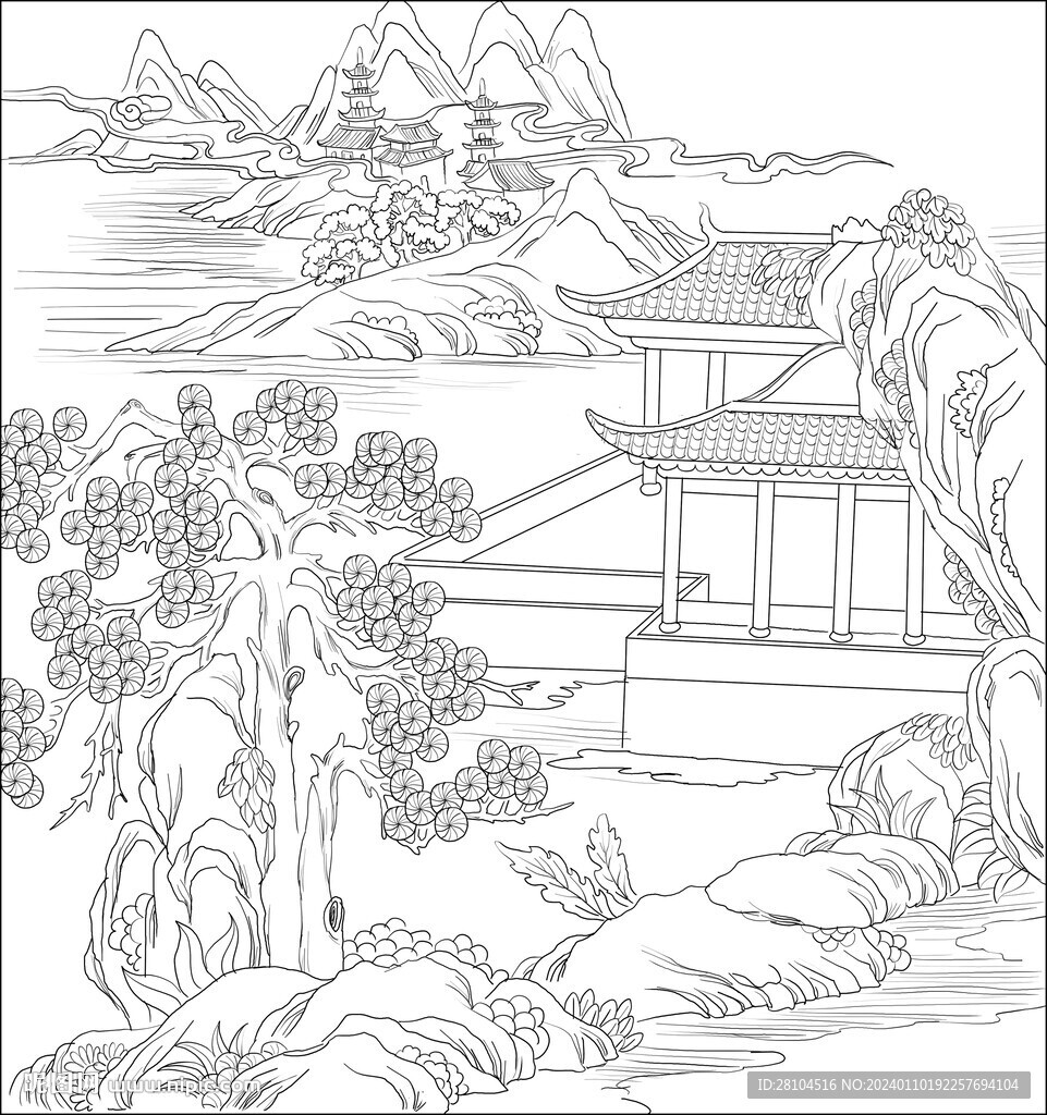 白描古村