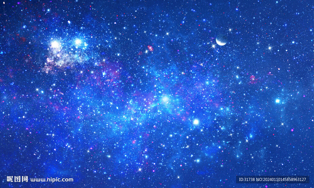 藍色星空星云背景圖