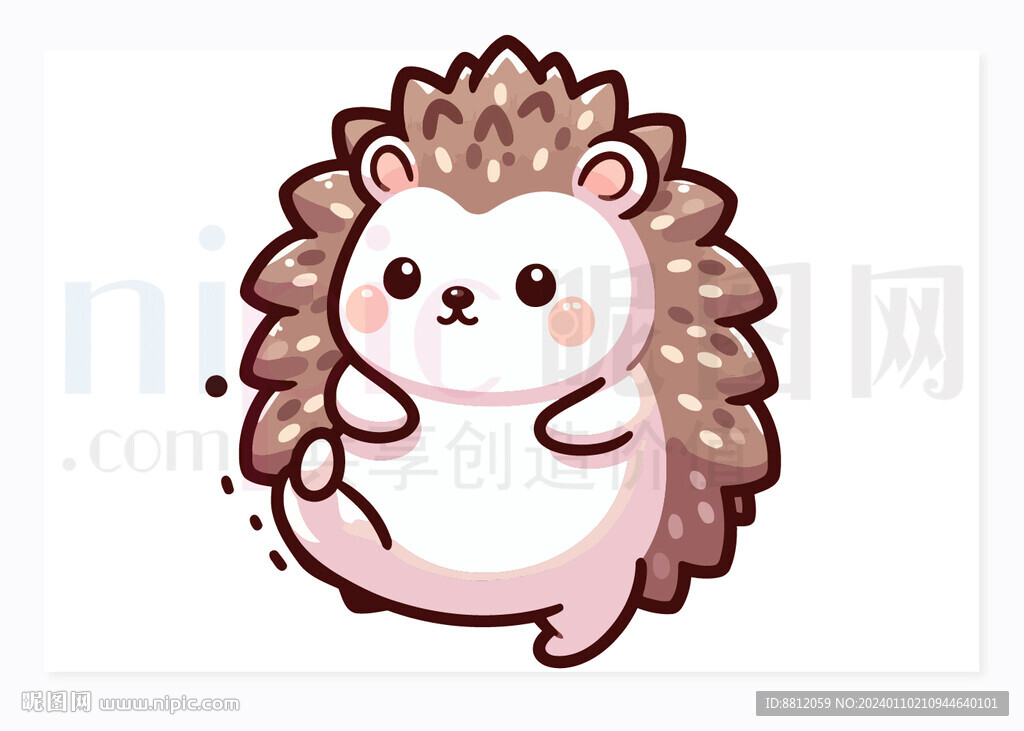 可愛刺猬矢量插畫