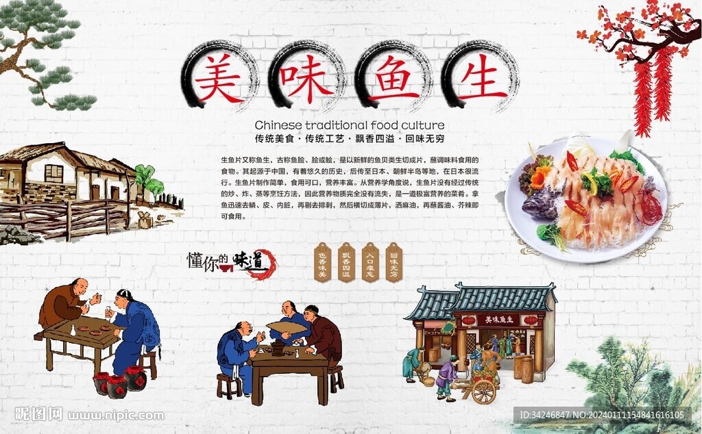 魚(yú)生背景墻