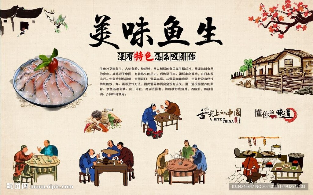 魚生背景墻
