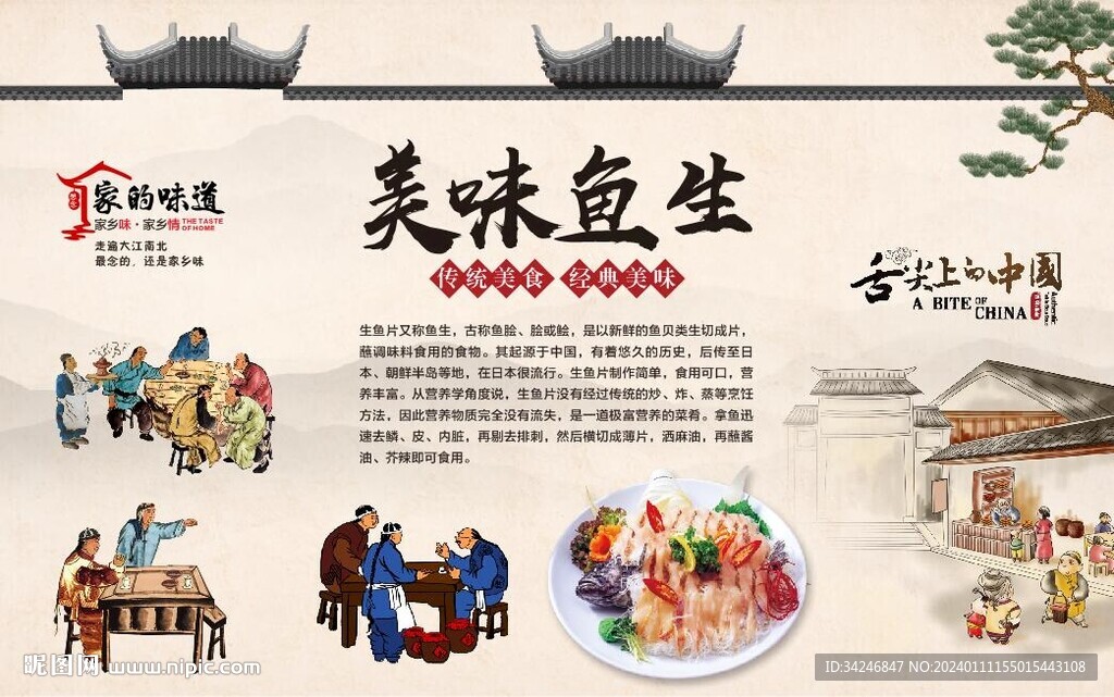 魚生背景墻
