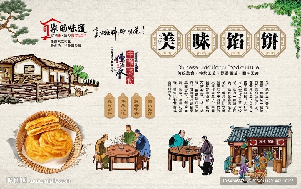 餡餅背景墻