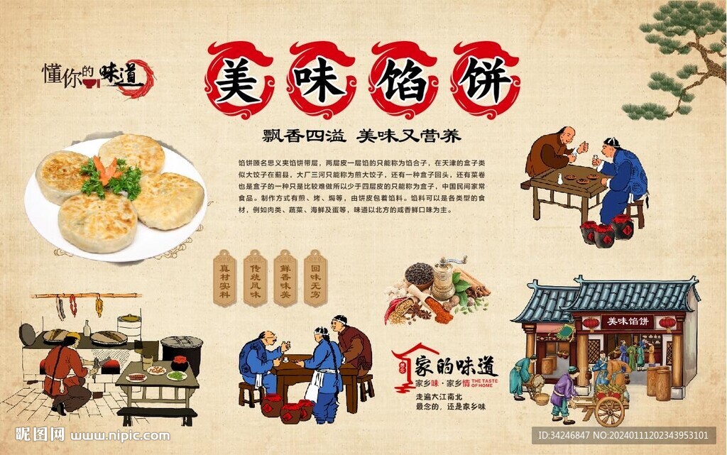 餡餅背景墻