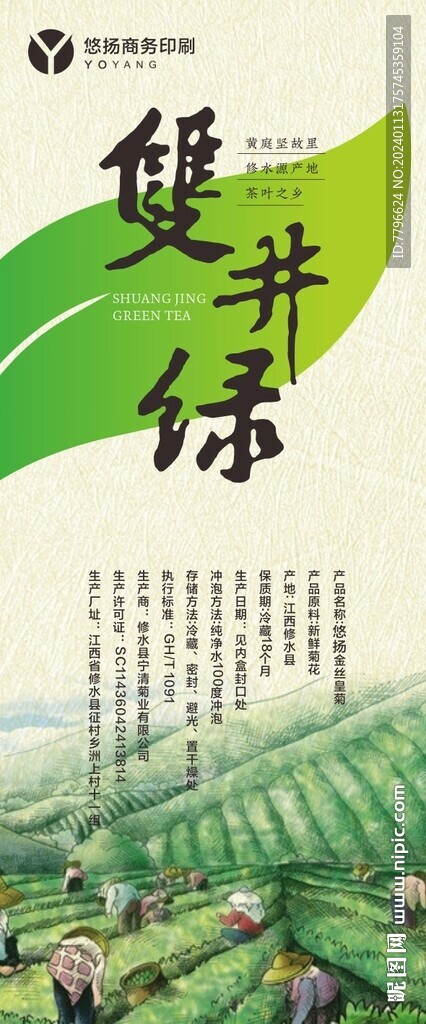 双井绿茶标签