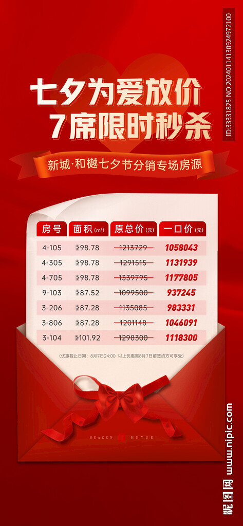 七夕情人節(jié)特惠房源