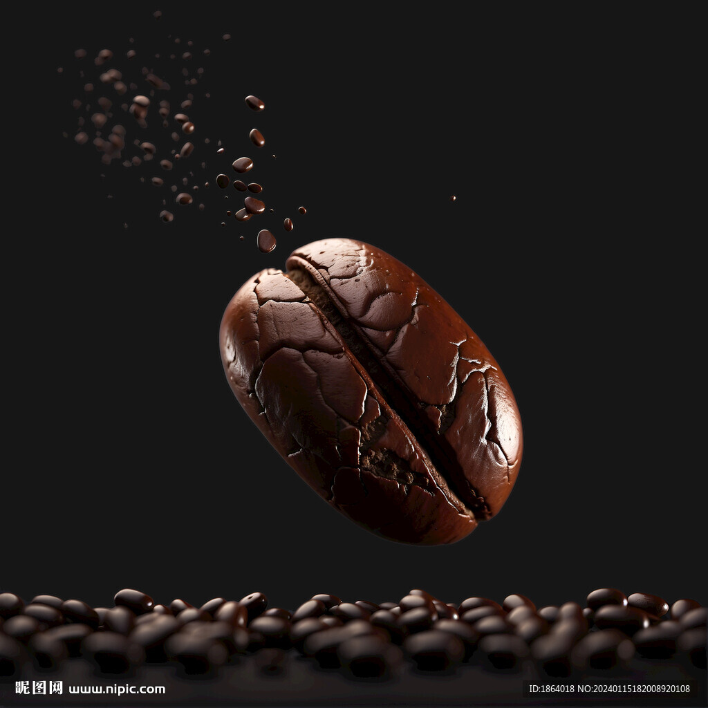 漂浮的咖啡豆分层设计