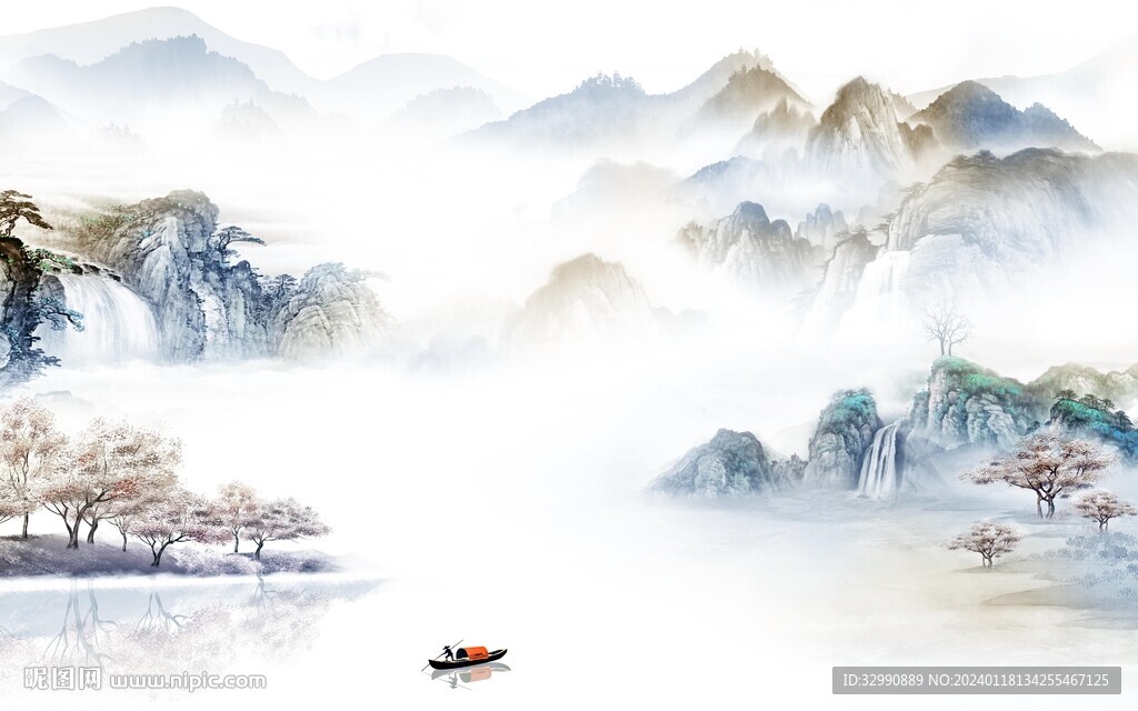 簡約 高端中式山水 TIf分層
