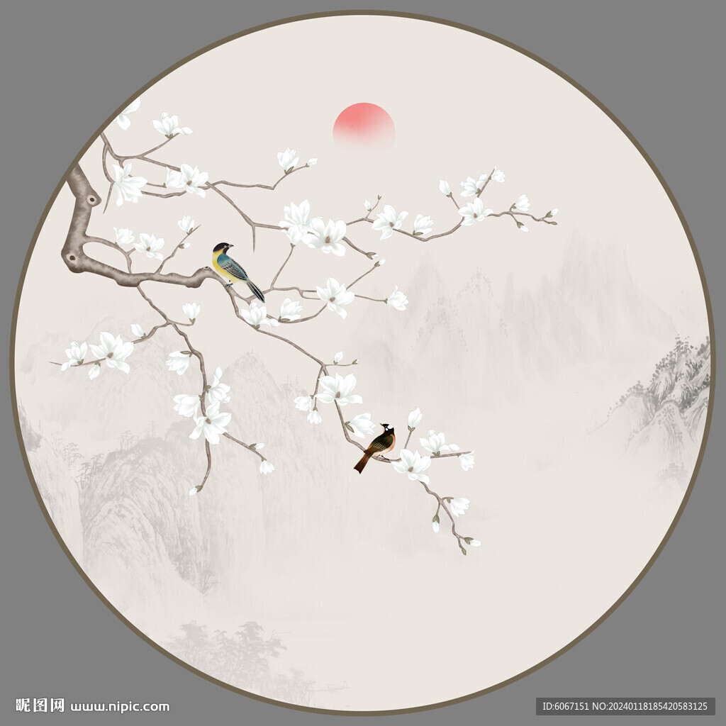 圓形花鳥(niǎo)畫(huà)