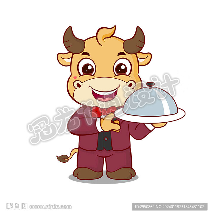 卡通牛排服務(wù)生