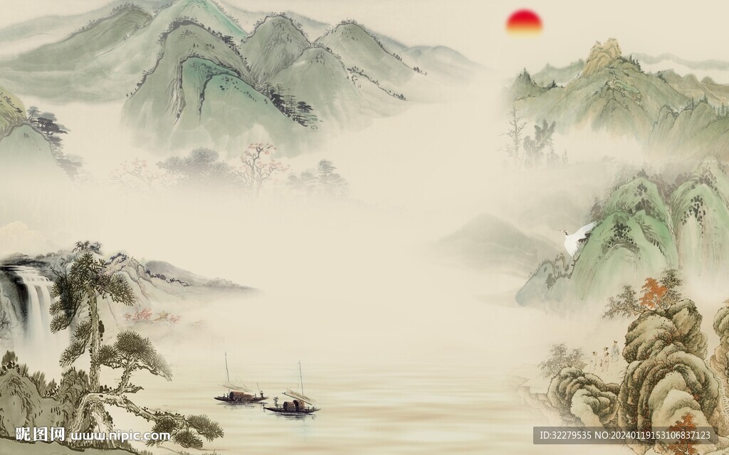 現代 高雅高端山水 Tif分層