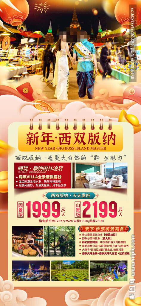 新年春节西双版纳旅游海报