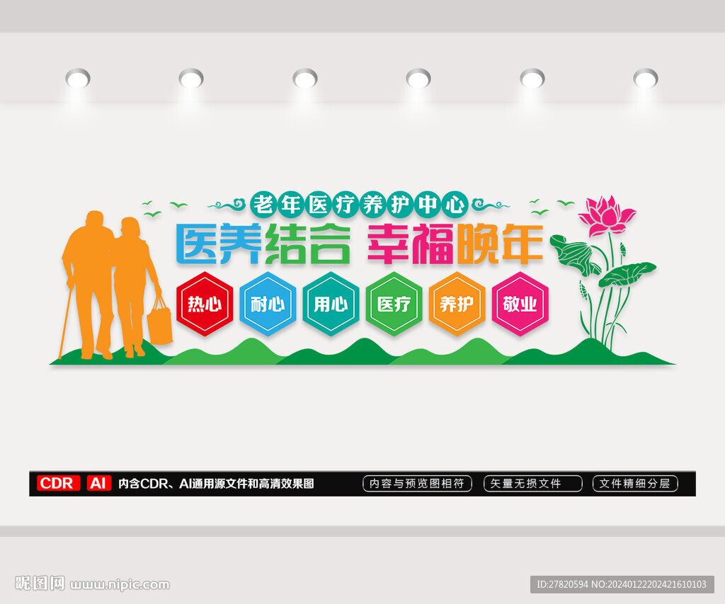 老年醫(yī)療養(yǎng)護中心文化墻