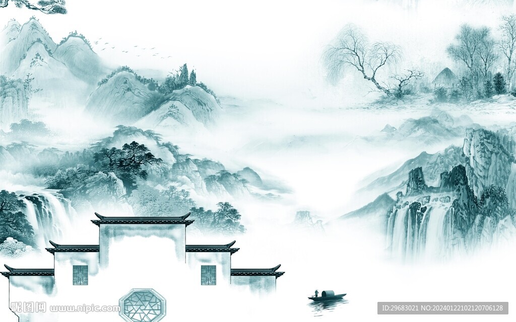 高檔 清晰山水背景 TIf分層