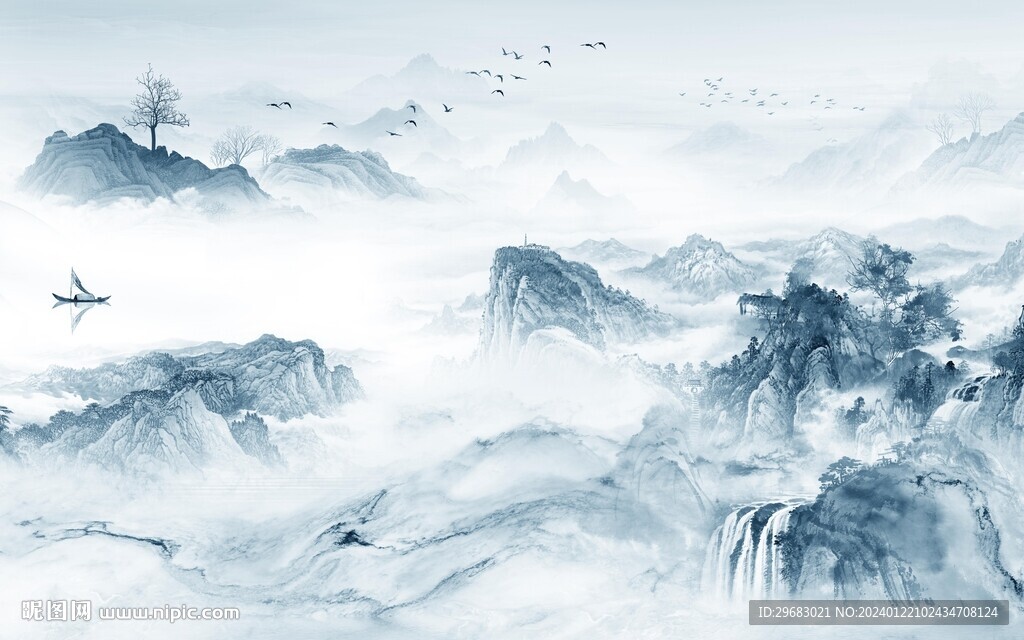 高端 清晰山水背景 TIf分層