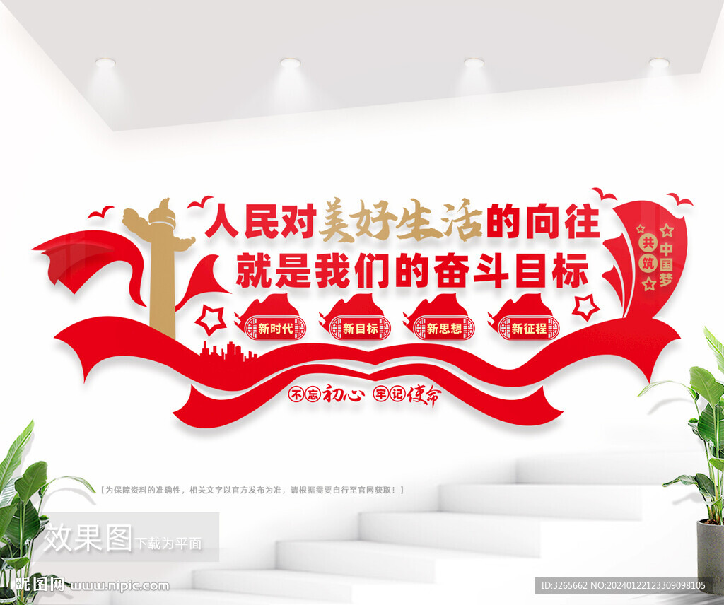 人民對(duì)美好生活的向往黨建勵(lì)志墻
