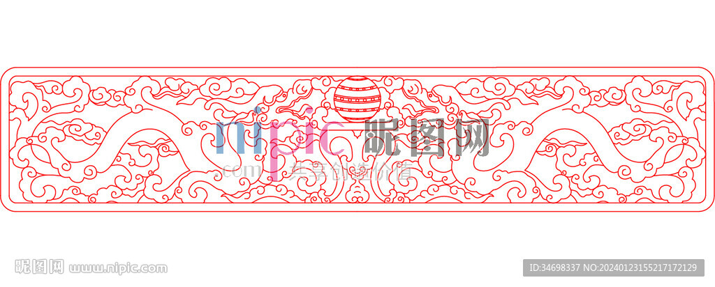 二龍戲珠線條