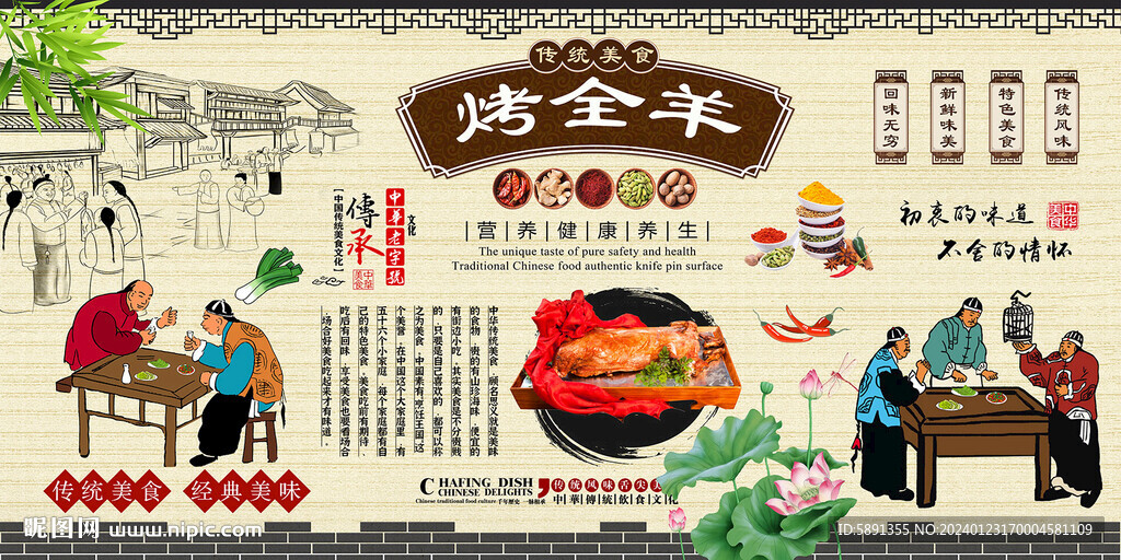 烤全羊背景墻
