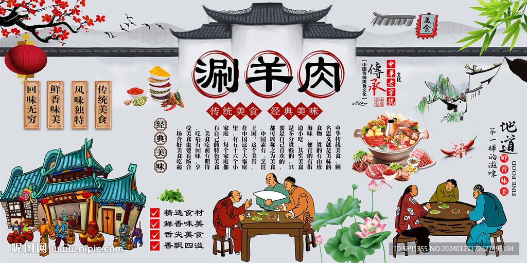涮羊肉背景墻