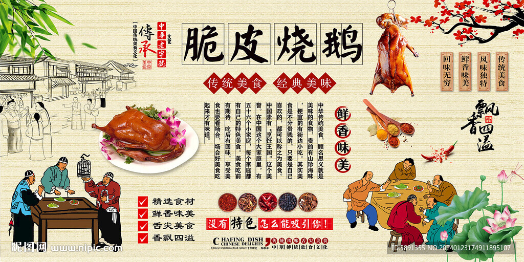 脆皮燒鵝背景墻