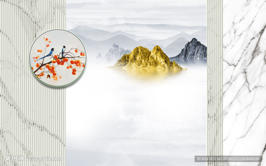 中式山水背景