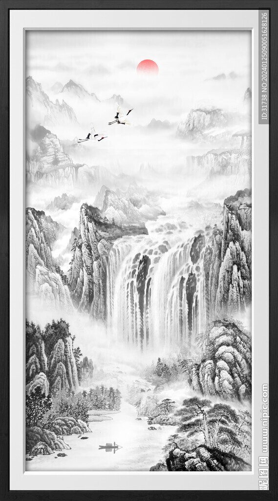 豎幅水墨畫