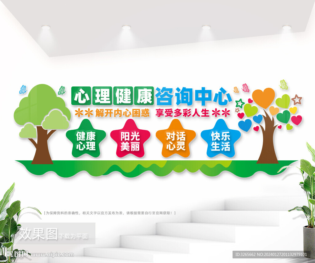 心理健康咨詢中心文化墻圖片