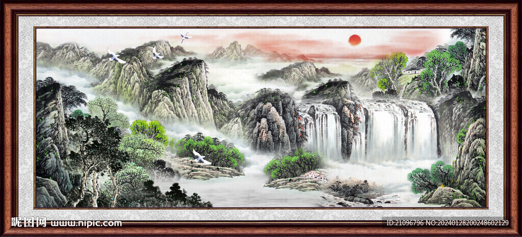 招財(cái)山水畫 