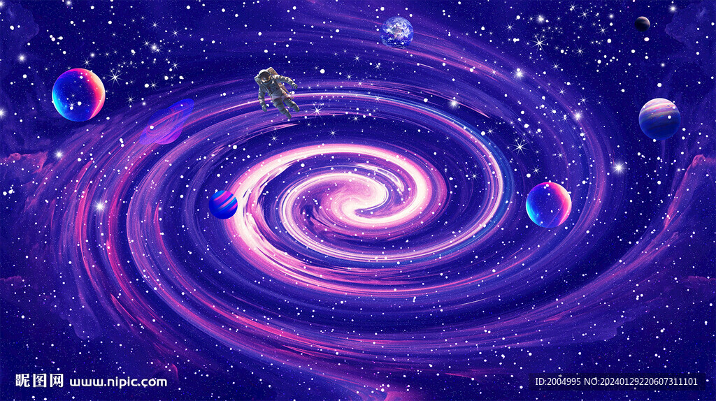 紫色旋渦星空背景圖