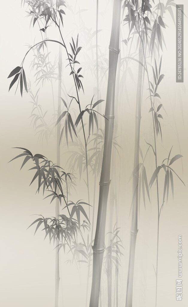 水墨竹子裝飾畫