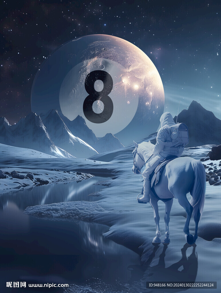 創(chuàng)意宇宙騎馬太空系列臺球廣告