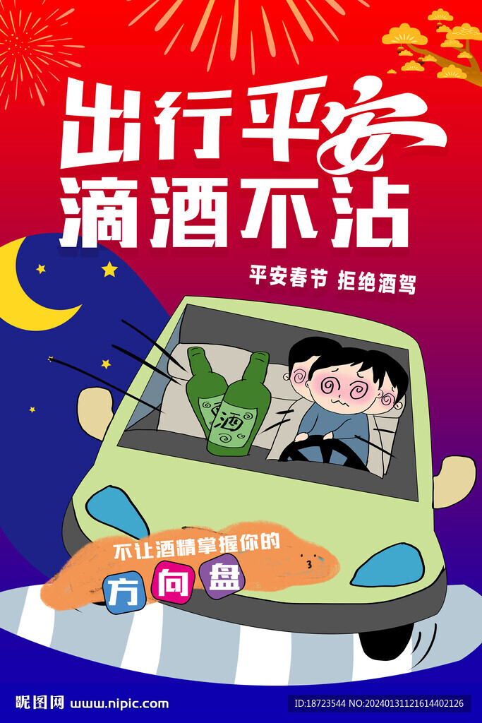 春節(jié)酒駕安全海報