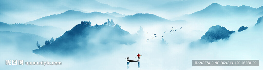 新中式意境山水風(fēng)景畫(huà)