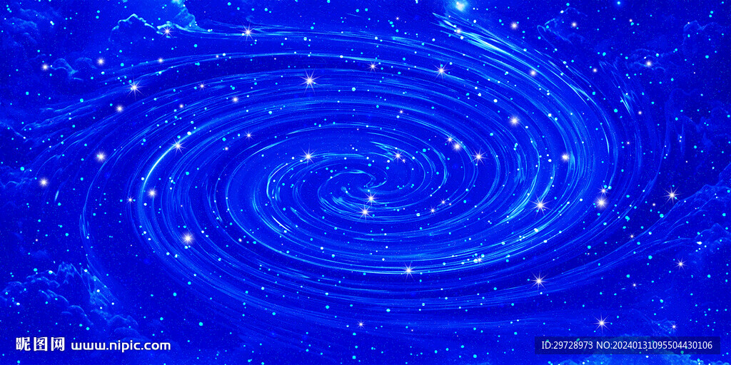 藍色旋渦星空背景墻