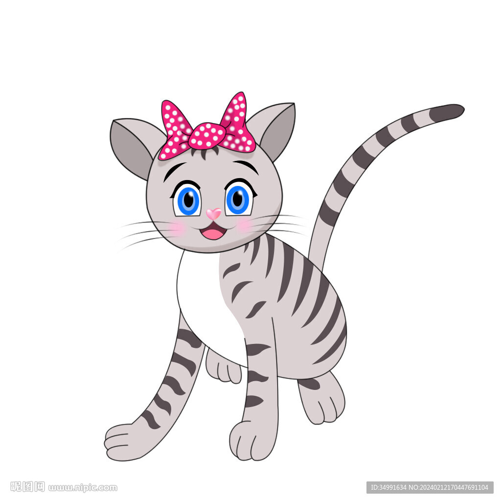 卡通 可愛小貓插畫