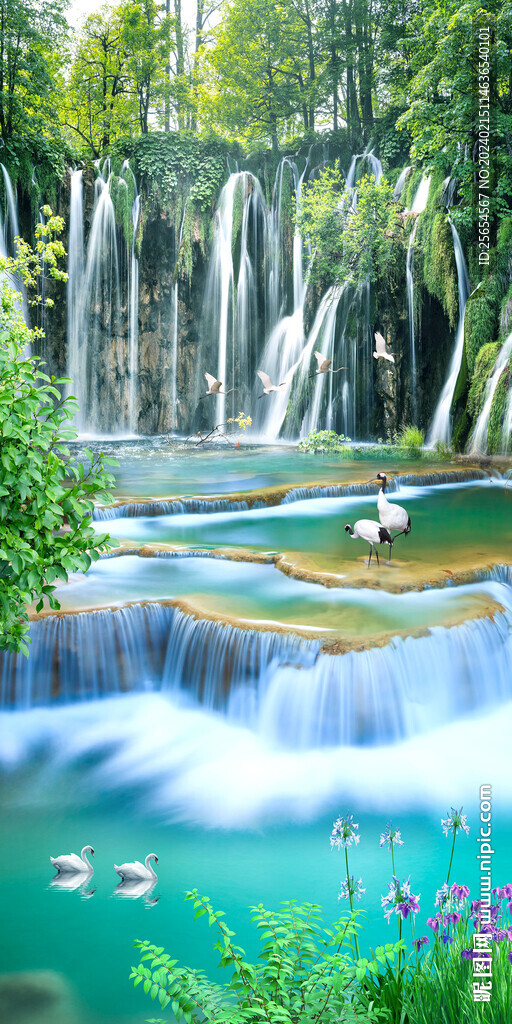 流水生才玄关流水生财风景玄关