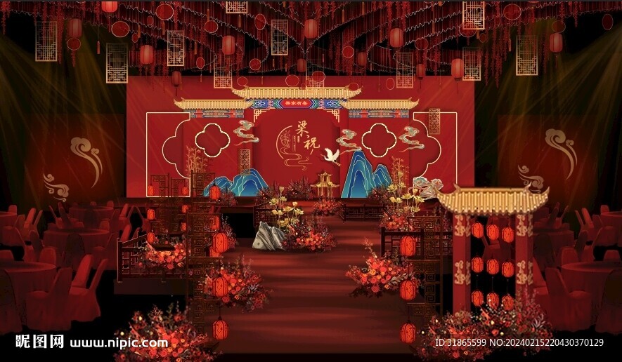 中式舞臺(tái)造型背景