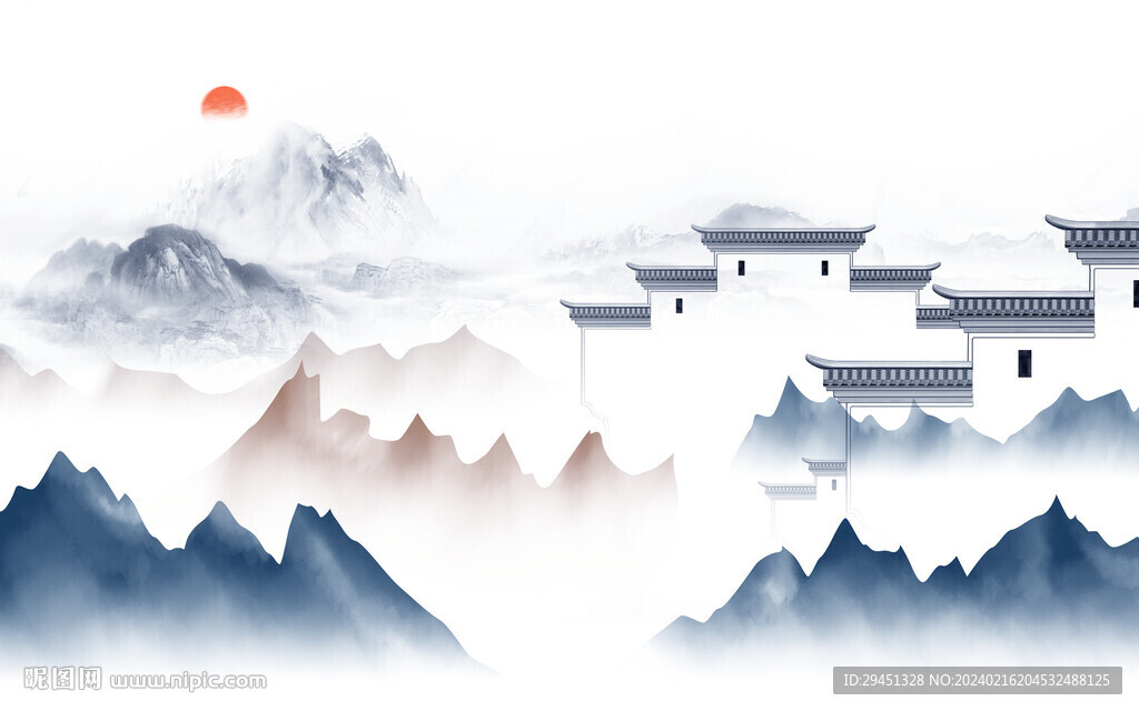 最新 中式客廳山水 TIF分層