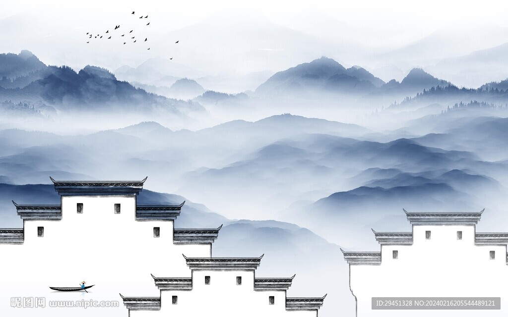 淡雅 中式客廳山水 TIF分層