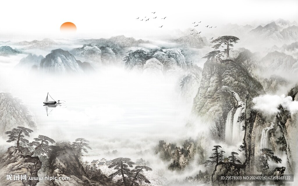 古風(fēng) 大氣山水新圖 TIF分層