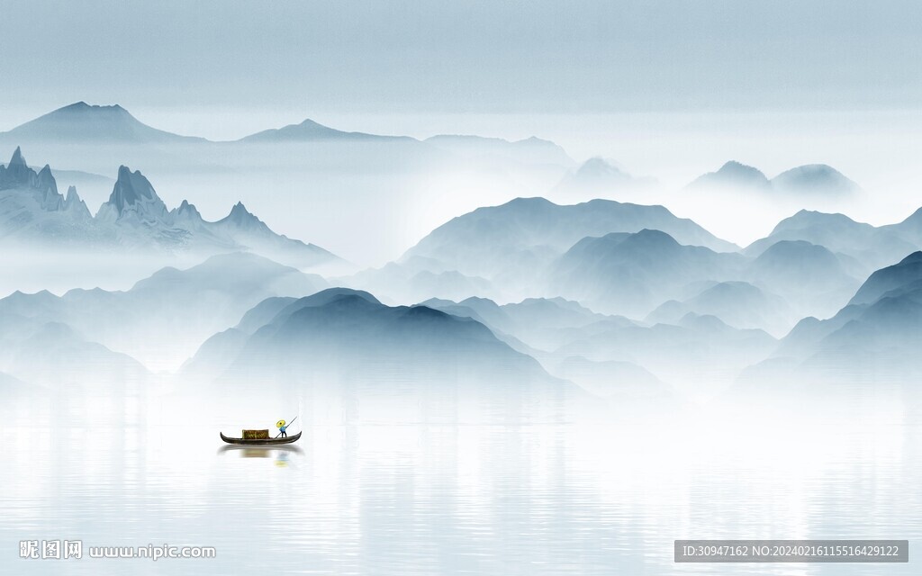 高檔 簡(jiǎn)意中式山水 TIF分層